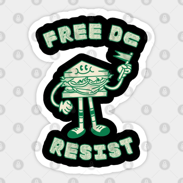 Free DC Resist Sandwich Guy Sticker by Creatifly Graphic Tees